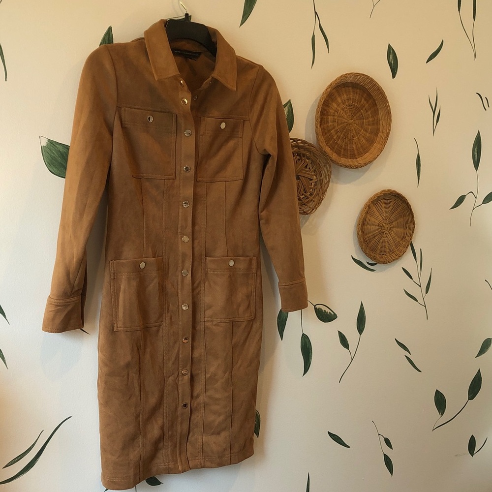 White House Black Market Camel MIDI Dress